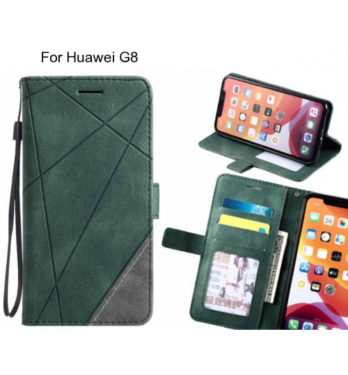 Huawei G8 Case Wallet Premium Denim Leather Cover - Green