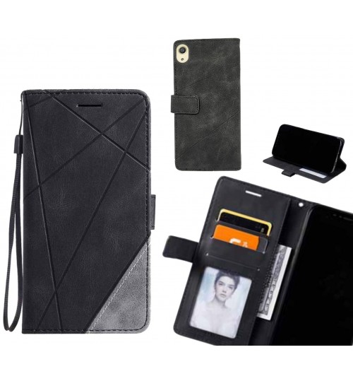Sony Xperia X Case Wallet Premium Denim Leather Cover - Black