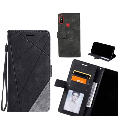 Xiaomi Mi 6x Case Wallet Premium Denim Leather Cover - Black