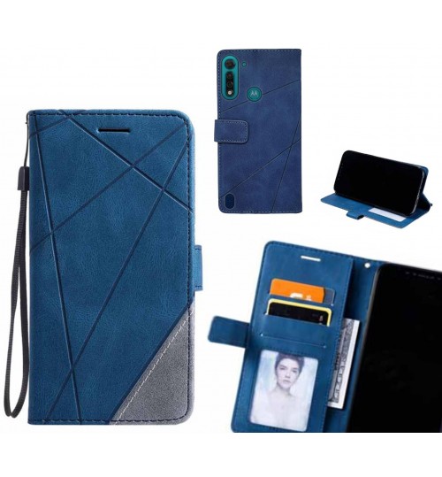 Moto G8 Power Lite Case Wallet Premium Denim Leather Cover