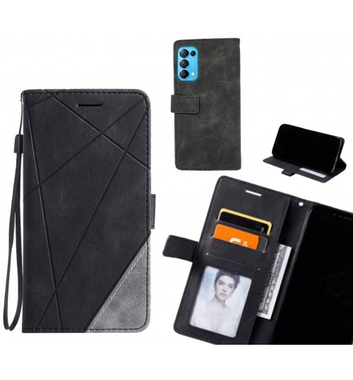 Oppo Find X3 Lite Case Wallet Premium Denim Leather Cover - Black