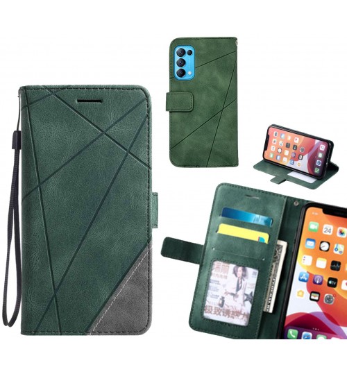 Oppo Find X3 Lite Case Wallet Premium Denim Leather Cover - Green