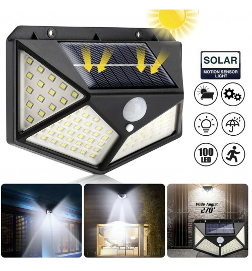 Solar PIR Motion Sensor Wall Light Outdoor Garden