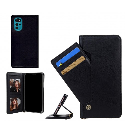 MOTO G22 case slim leather wallet case 4 cards 2 ID magnet