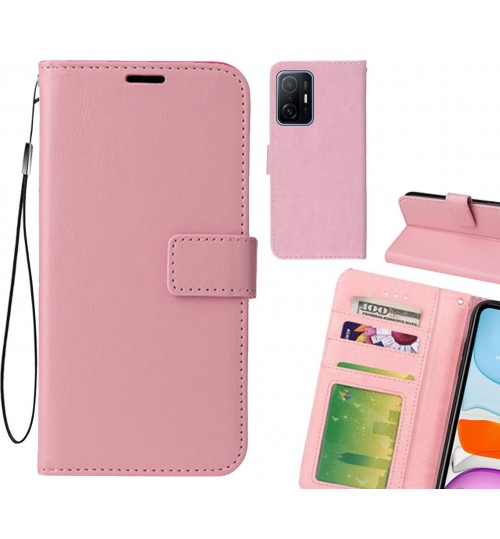 Xiaomi 11t Pro Case Fine Leather Wallet Case - Pink