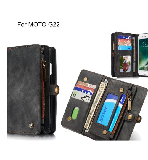 MOTO G22 Case Retro leather case multi cards