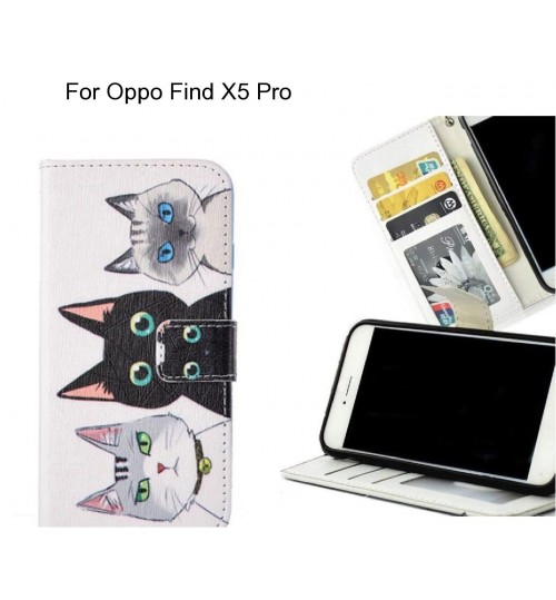 Oppo Find X5 Pro case 3 card leather wallet case printed ID