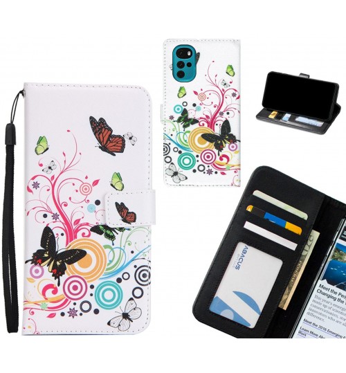 MOTO G22 case 3 card leather wallet case printed ID