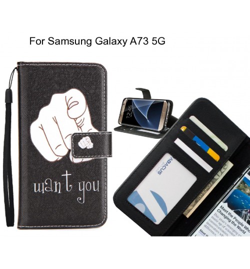 Samsung Galaxy A73 5G case 3 card leather wallet case printed ID