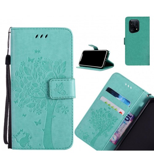 OPPO Find X5 case leather wallet case embossed pattern