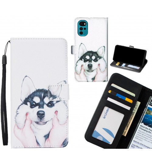 MOTO G22 case 3 card leather wallet case printed ID