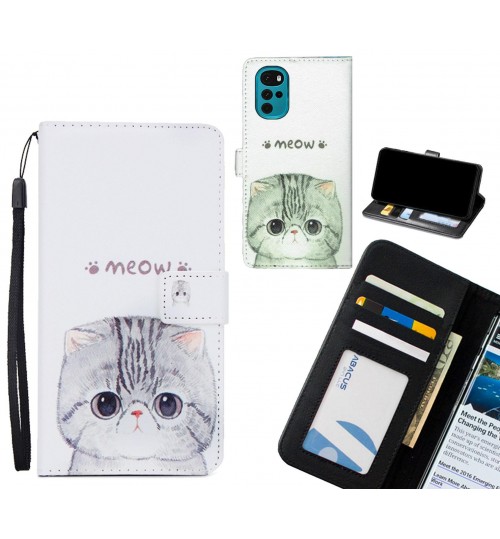 MOTO G22 case 3 card leather wallet case printed ID