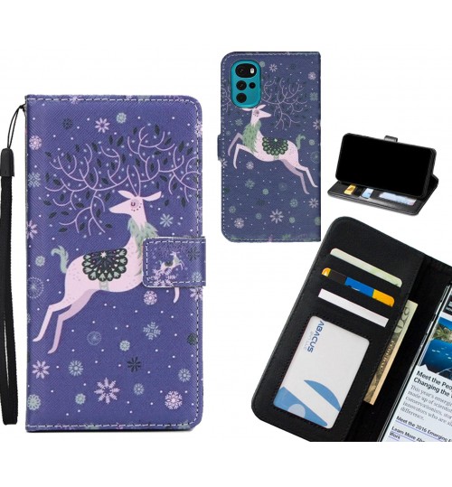 MOTO G22 case 3 card leather wallet case printed ID