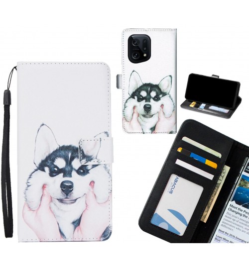 OPPO Find X5 case 3 card leather wallet case printed ID