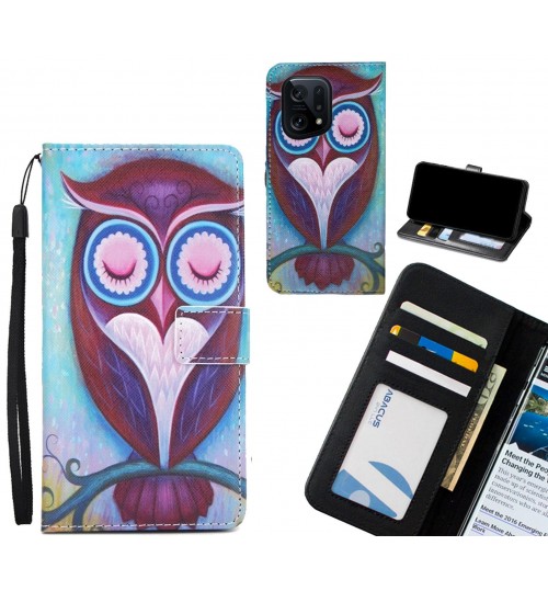 OPPO Find X5 case 3 card leather wallet case printed ID