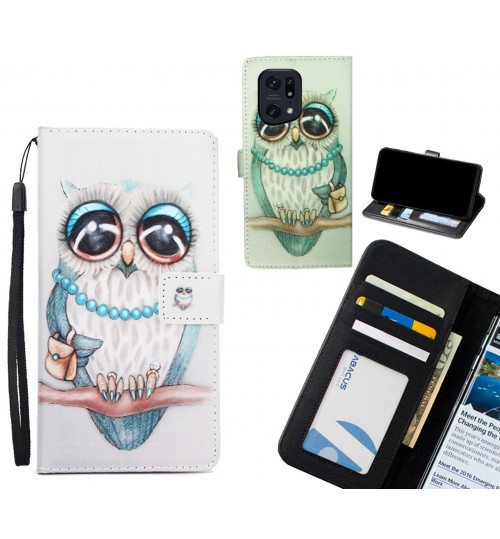 Oppo Find X5 Pro case 3 card leather wallet case printed ID