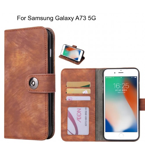 Samsung Galaxy A73 5g Case Retro Leather Wallet Case - Brown