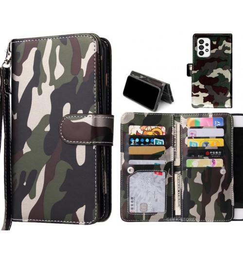 Samsung Galaxy A73 5G Case Camouflage Wallet Leather Case