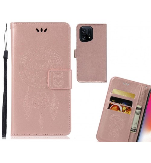 OPPO Find X5 Case Embossed wallet case owl