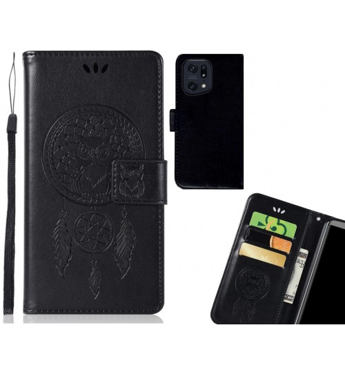 Oppo Find X5 Pro Case Embossed wallet case owl