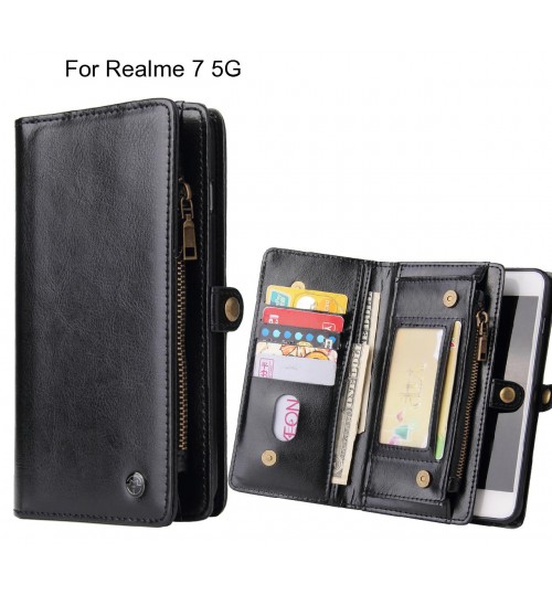 Realme 7 5G Case Retro leather case multi cards cash pocket