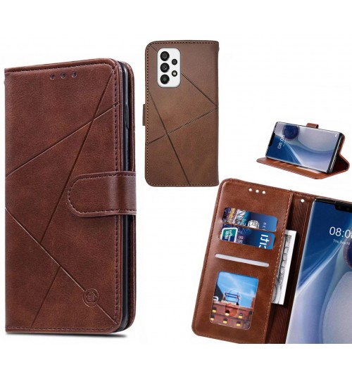 Samsung Galaxy A73 5g Case Fine Leather Wallet Case - Brown