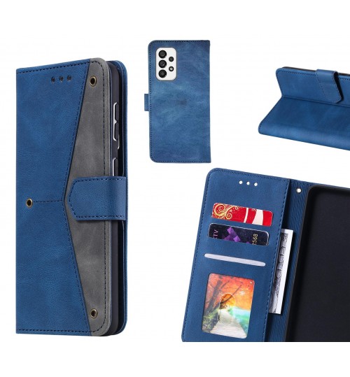 Samsung Galaxy A73 5g Case Wallet Denim Leather Case Cover - Blue