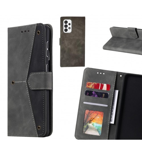 Samsung Galaxy A73 5g Case Wallet Denim Leather Case Cover - Black