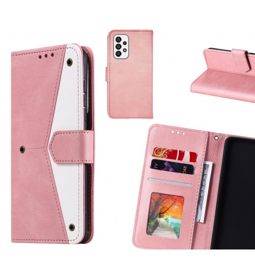 Samsung Galaxy A73 5g Case Wallet Denim Leather Case Cover - Pink