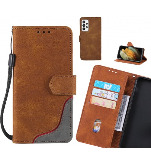 Samsung Galaxy A73 5g Case Wallet Denim Leather Case - Brown