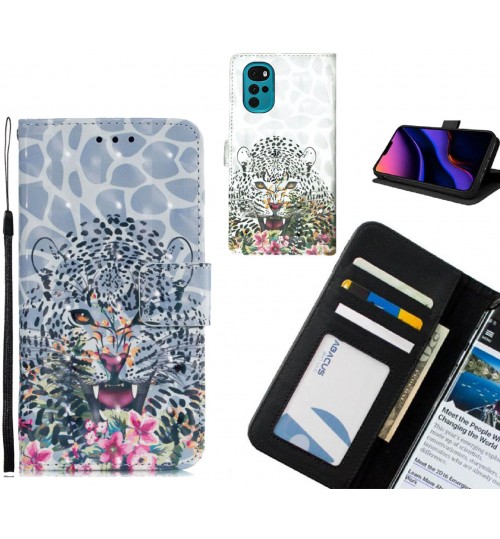MOTO G22 Case Leather Wallet Case 3D Pattern Printed