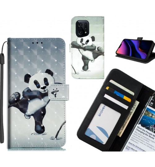 OPPO Find X5 Case Leather Wallet Case 3D Pattern Printed