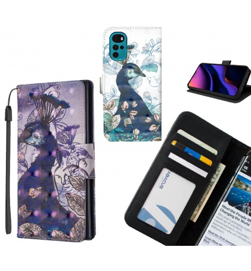 MOTO G22 Case Leather Wallet Case 3D Pattern Printed