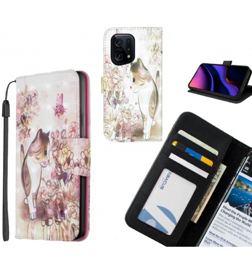 OPPO Find X5 Case Leather Wallet Case 3D Pattern Printed