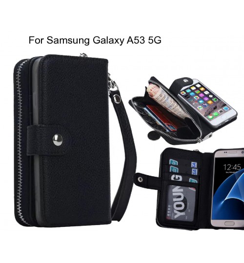 Samsung Galaxy A53 5g Case Coin Wallet Case Full Wallet Leather Case - Black