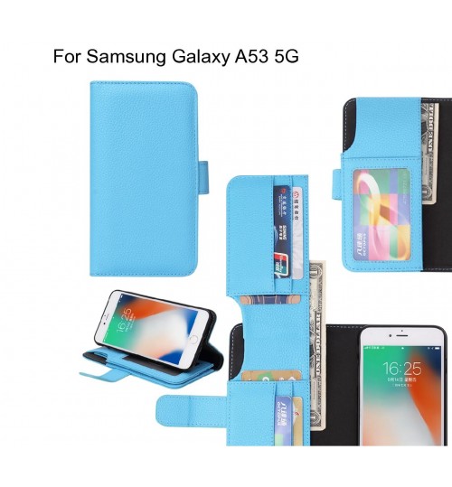 Samsung Galaxy A53 5g Case Leather Wallet Case Cover - Blue