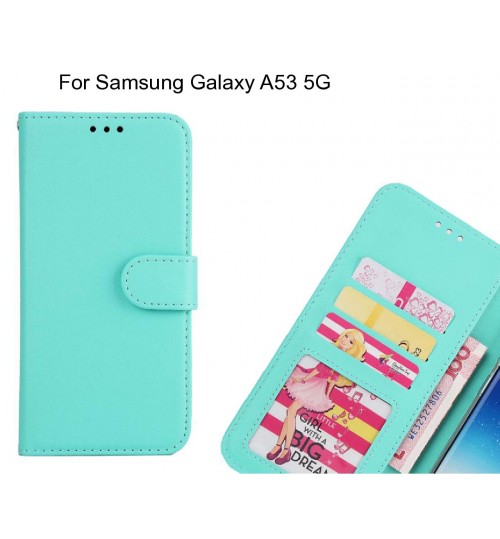 Samsung Galaxy A53 5g  Case Magnetic Flip Leather Wallet Case - Green