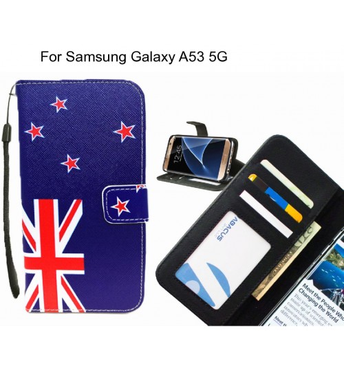 Samsung Galaxy A53 5G case 3 card leather wallet case printed ID