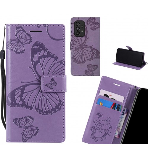 Samsung Galaxy A53 5g Case Embossed Butterfly Wallet Leather Case - Purple