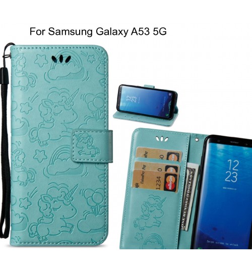 Samsung Galaxy A53 5G  Case Leather Wallet case embossed unicon pattern