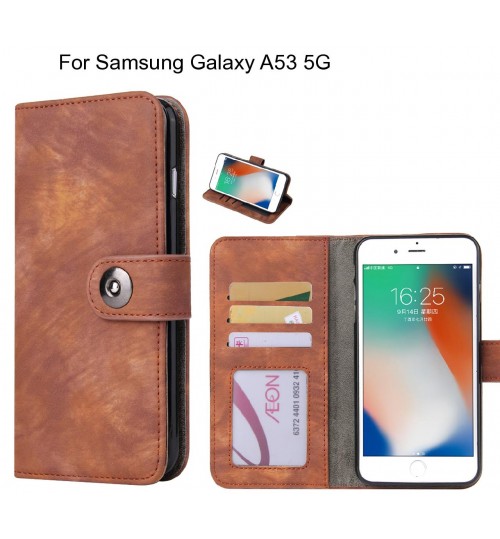 Samsung Galaxy A53 5g Case Retro Leather Wallet Case - Brown