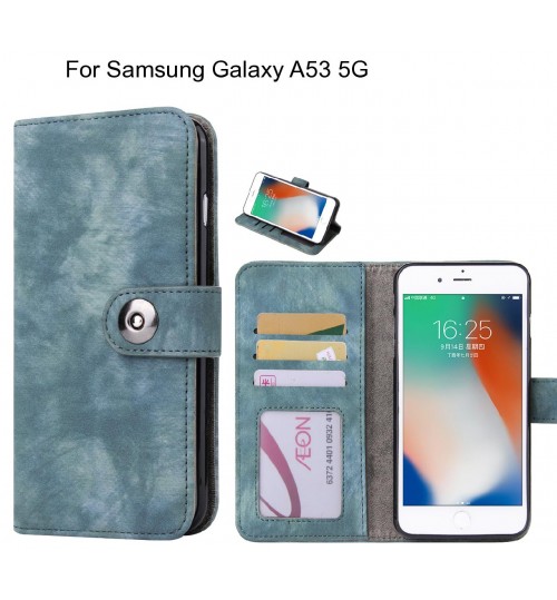 Samsung Galaxy A53 5g Case Retro Leather Wallet Case - Blue