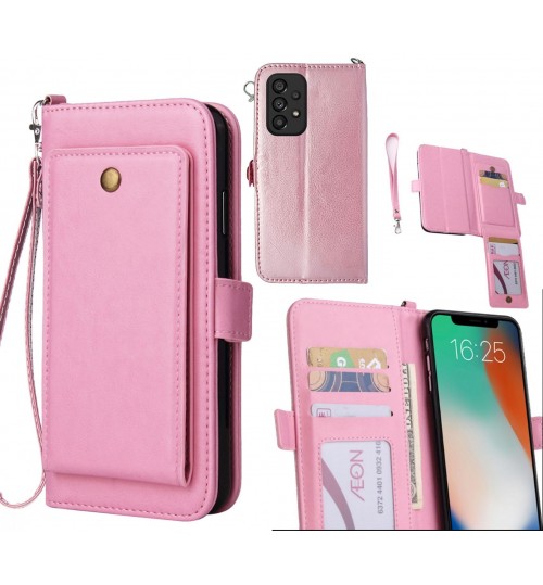 Samsung Galaxy A53 5g Case Retro Leather Wallet Case - Pink