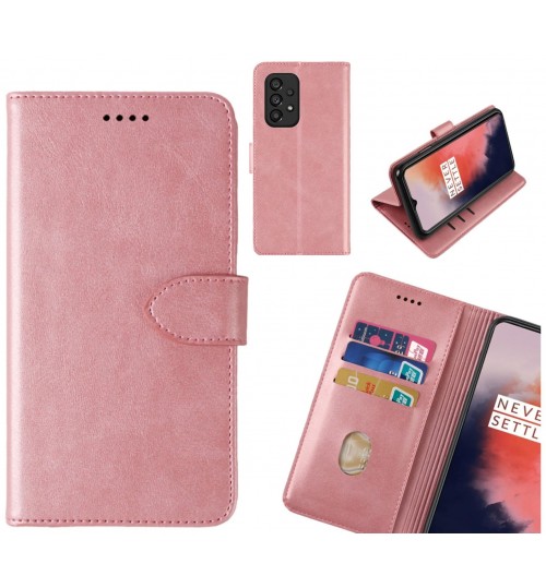Samsung Galaxy A53 5g Case Premium Leather Id Wallet Case - Rose Gold