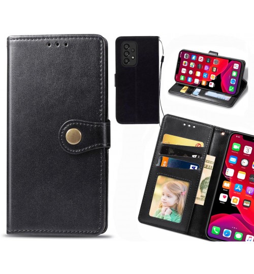 Samsung Galaxy A53 5g Case Premium Leather Id Wallet Case - Black