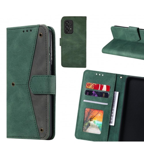 Samsung Galaxy A53 5g Case Wallet Denim Leather Case Cover - Green
