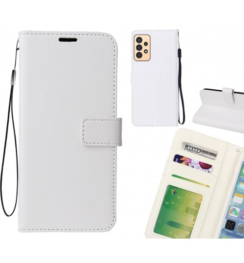 Samsung Galaxy A13 Case Fine Leather Wallet Case - White