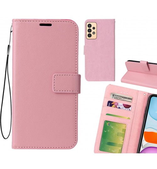 Samsung Galaxy A13 Case Fine Leather Wallet Case - Pink