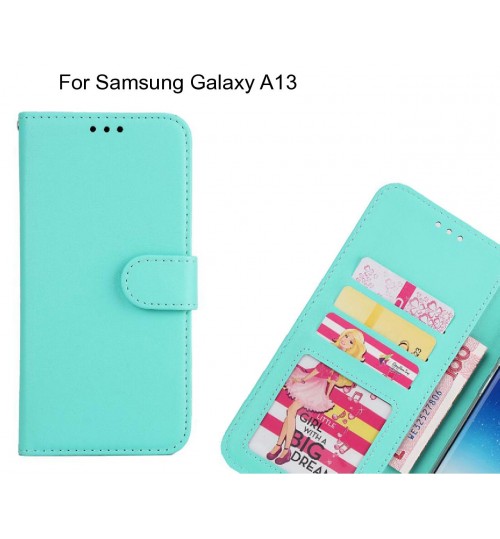 Samsung Galaxy A13  Case Magnetic Flip Leather Wallet Case - Green