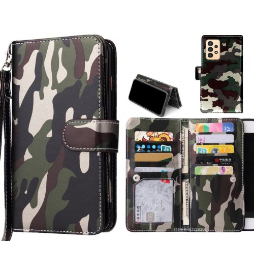 Samsung Galaxy A13 Case Camouflage Wallet Leather Case - Green